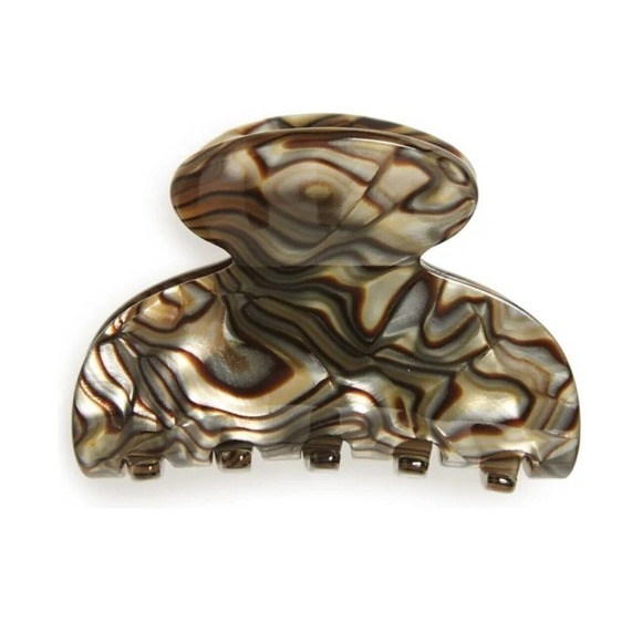 NWOT FRANCE LUXE Small Couture marbled finish Jaw Clip Women's - Onyx $42 - Picture 1 of 7
